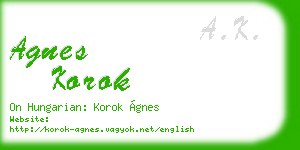 agnes korok business card