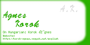 agnes korok business card